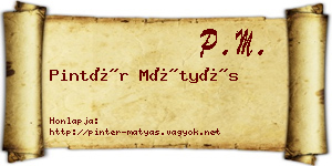 Pintér Mátyás névjegykártya