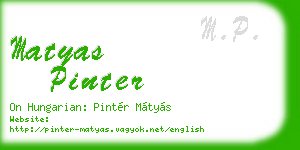 matyas pinter business card