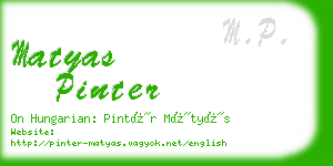 matyas pinter business card